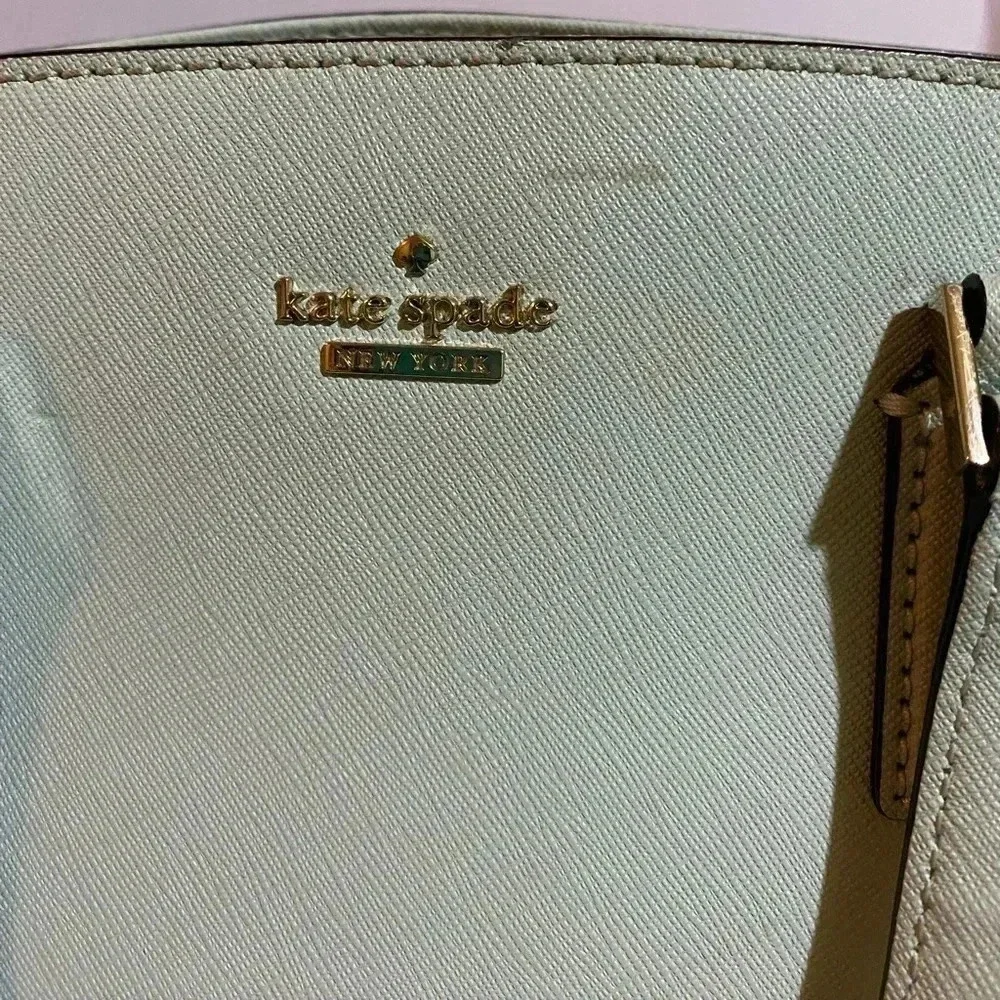 Kate spade green saffiano leather satchel handbag